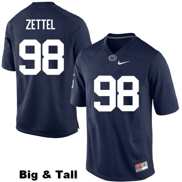 NCAA Nike Men's Penn State Nittany Lions Anthony Zettel #98 College Football Authentic Big & Tall Navy Stitched Jersey BSK6198XX